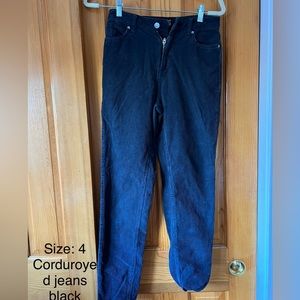 Black corduroyed jeans